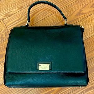 Kate Spade black leather and black suede purse